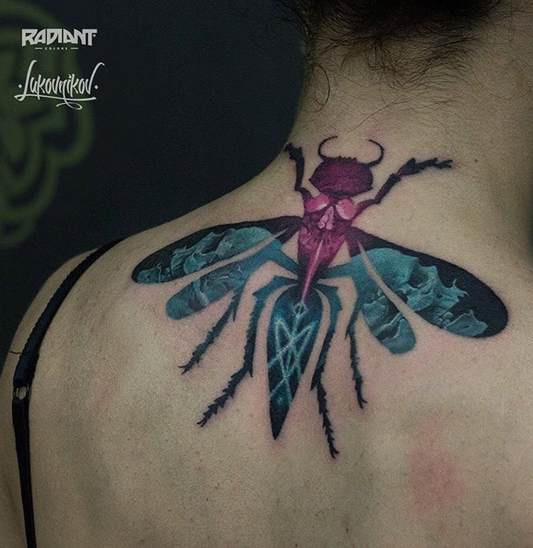 Hornet Neck Tattoo