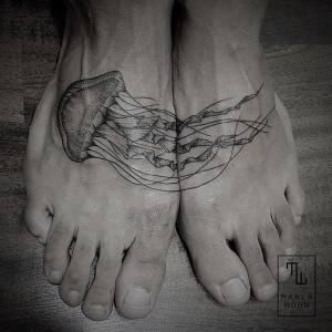 Jellyfish Foot Tattoo