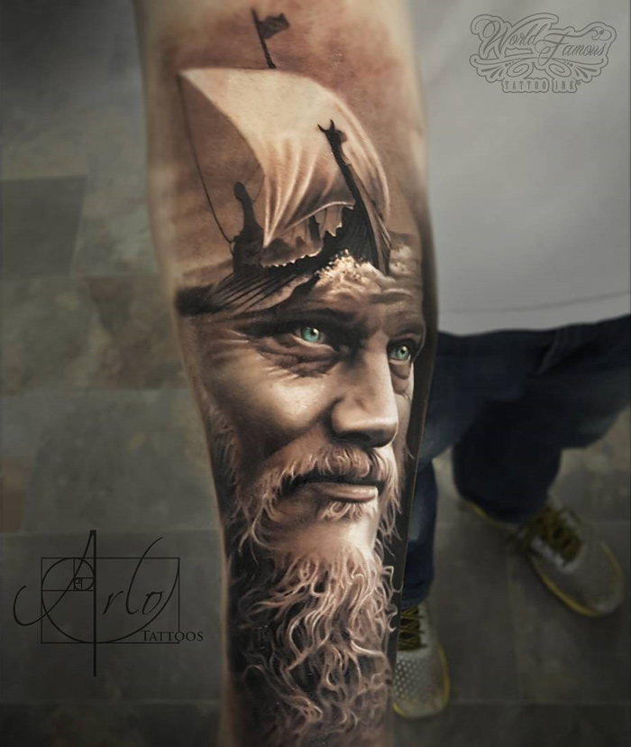 viking longboat tattoo