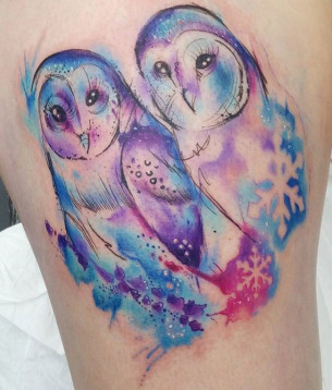 Owls & Snowflakes Tattoo