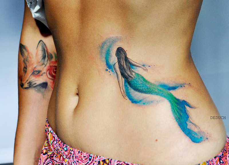 Mermaid Belly Tattoo