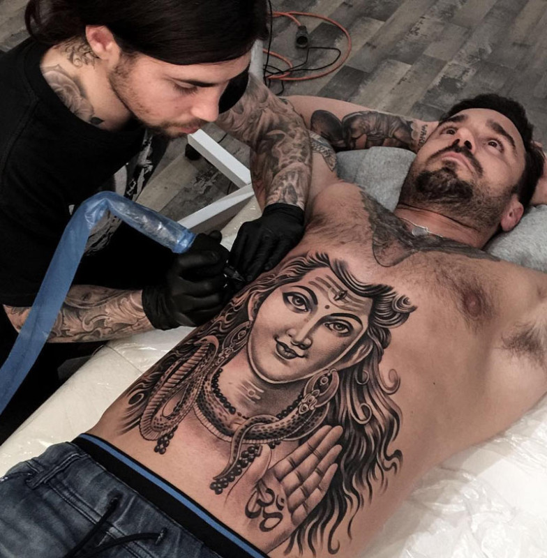 Shiva front tattoo