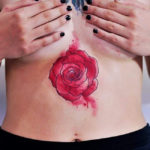Rose Abdomen Tattoo