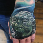 Yoda Hand Tattoo