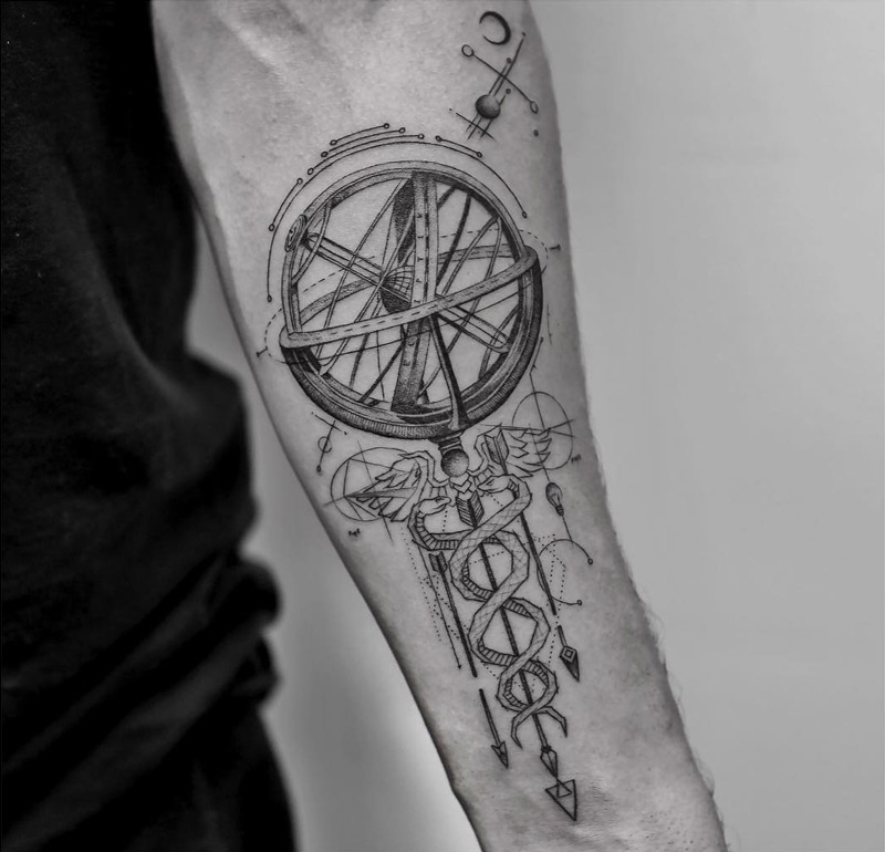 Armillary sphere tattoo meaning