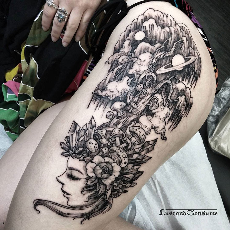 Fairy Thigh Tattoo