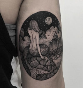 Mermaid Scene Arm Tattoo