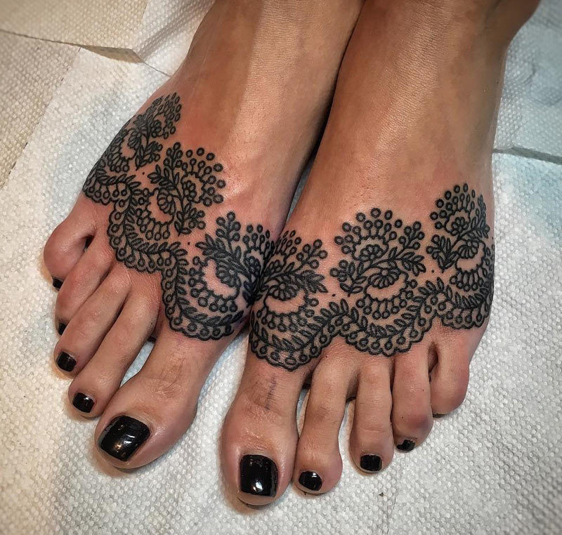 Ornamental Feet Tattoos