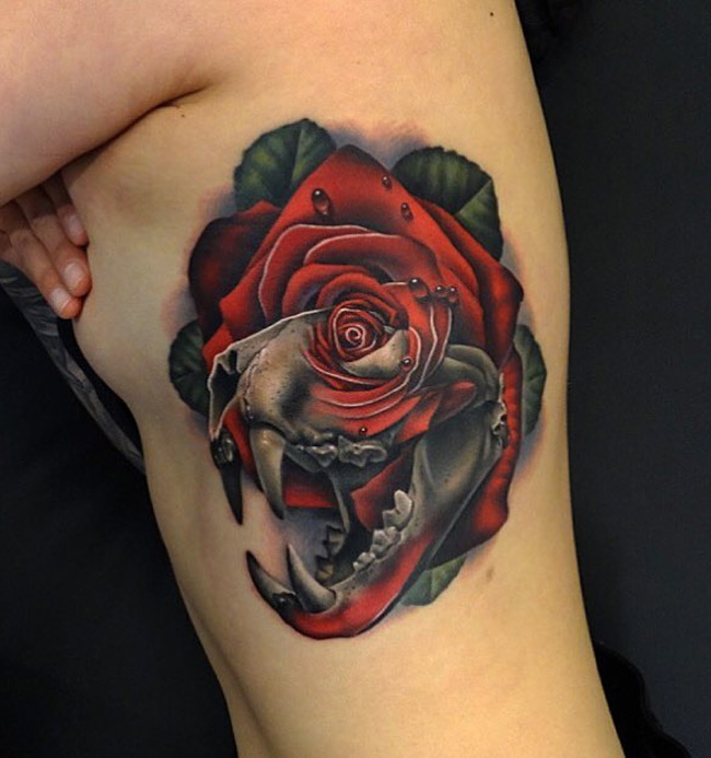 Tiger Skull & Rose Morph