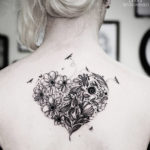 Flowery heart tattoo