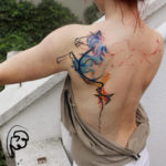 abstract horse back tattoo