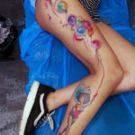 Lady with Balloons Tattoo