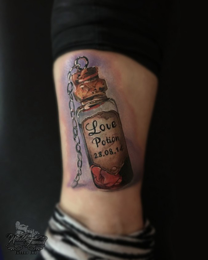 Love Potion Ankle Tattoo