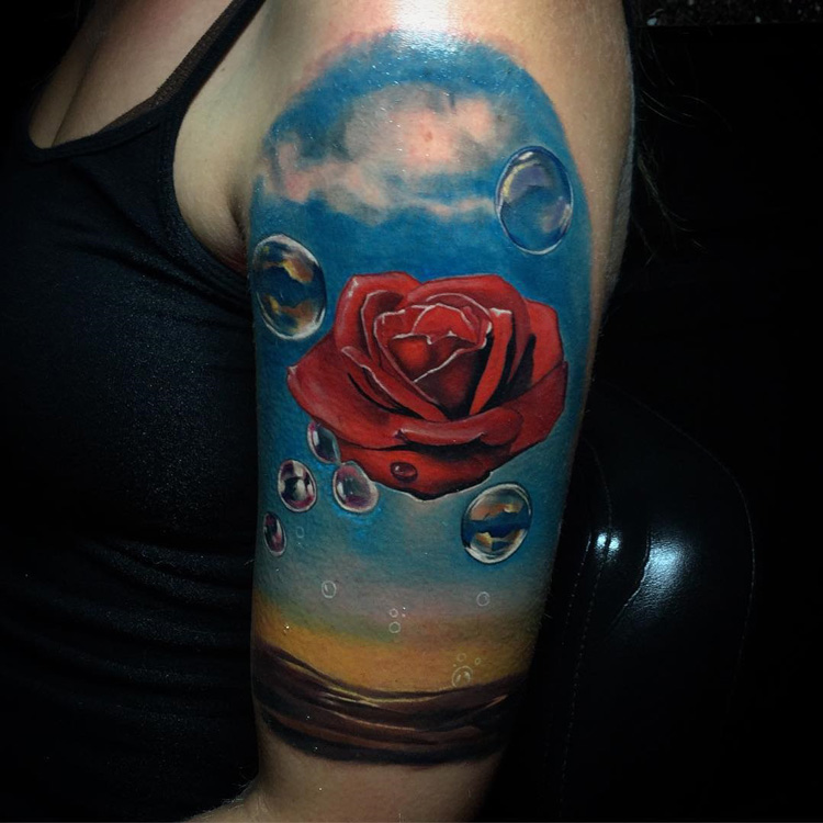 Rose Meditative by Salvador Dali Tattoo