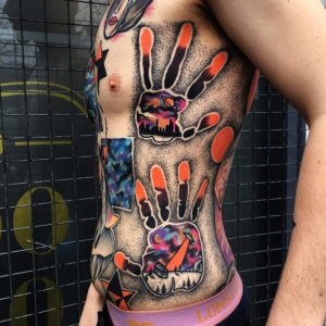 Alien Hands Side Tattoo