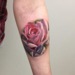 Pink Rose Girls Arm Tattoo