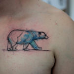 Polar bear guys chest tattoo