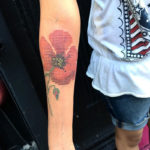 Pixel Poppy Forearm Tattoo