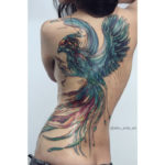 Girls Phoenix Back Tattoo