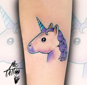Unicorn Emoticon Tattoo