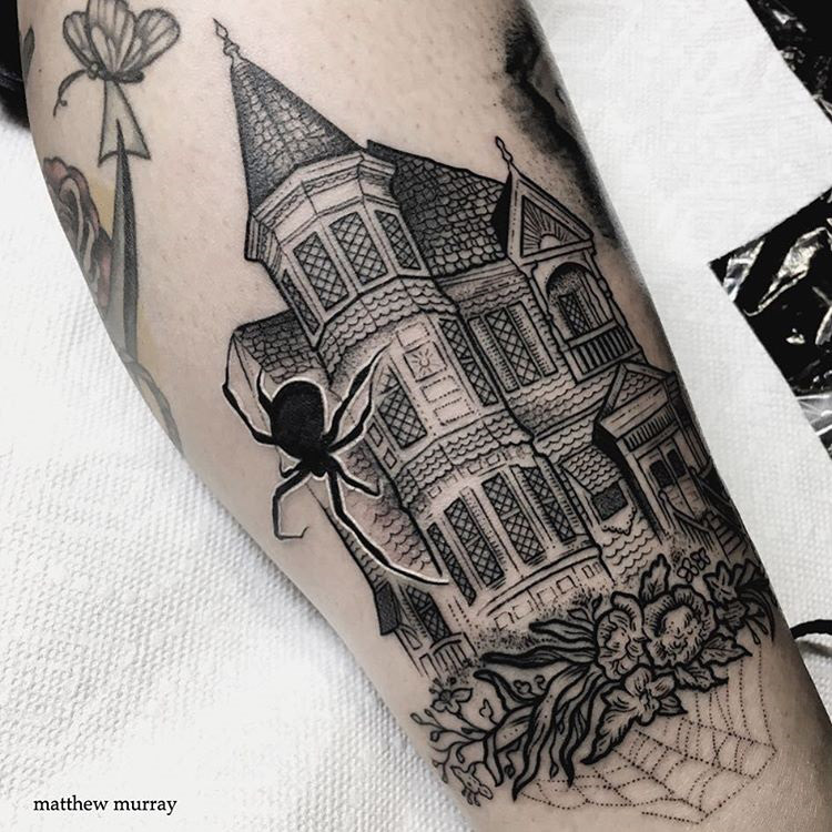 Haunted House Tattoo