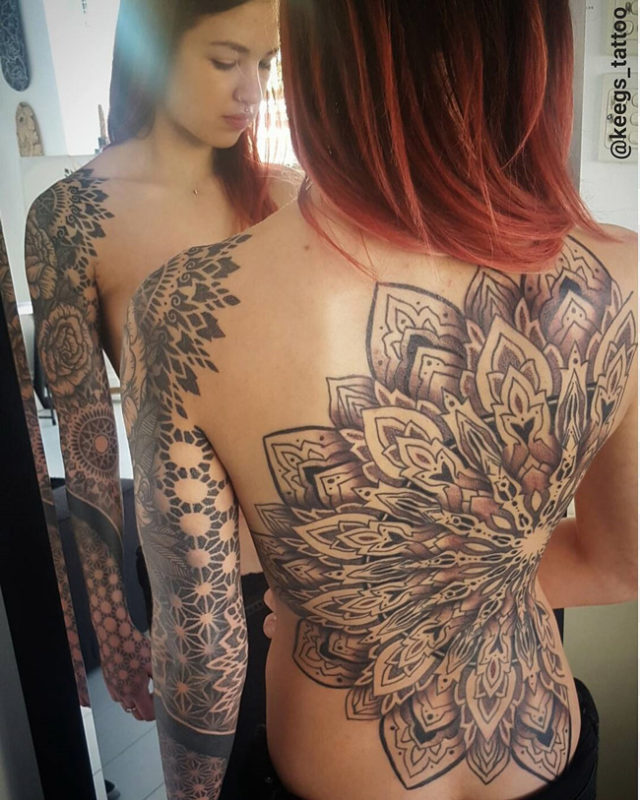 Mandala Back & Sleeve Tattoo