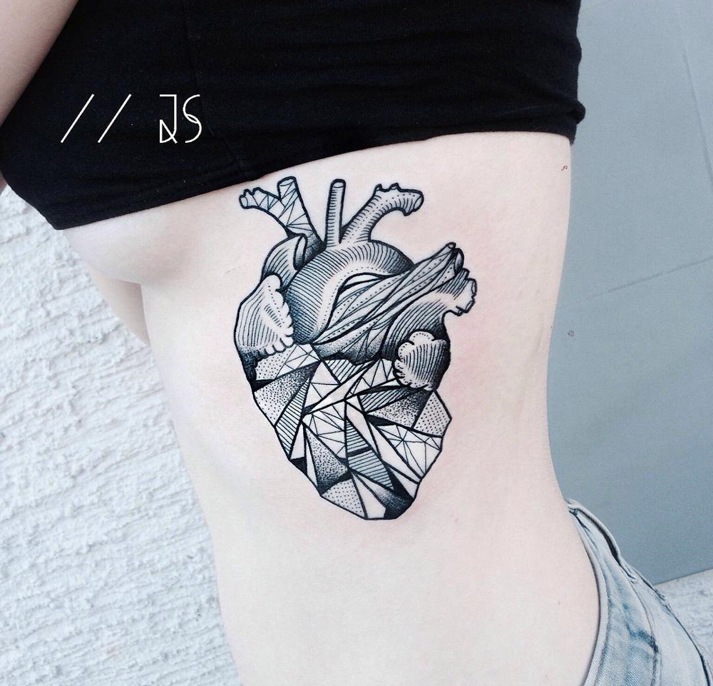 Geometric Heart Tattoo