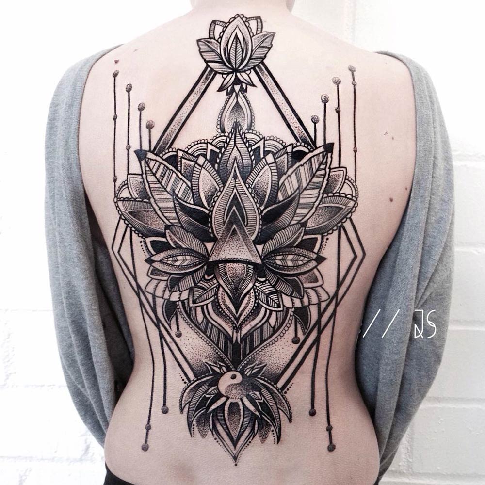 Ornamental Mandala Back Tattoo