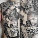 Jack the Ripper back tattoo