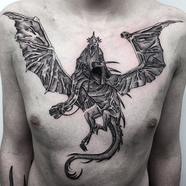 Witch King Tattoo on Guy's Chest