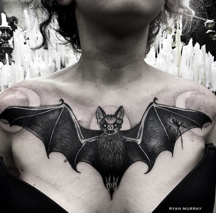 Bat Chest Tattoo