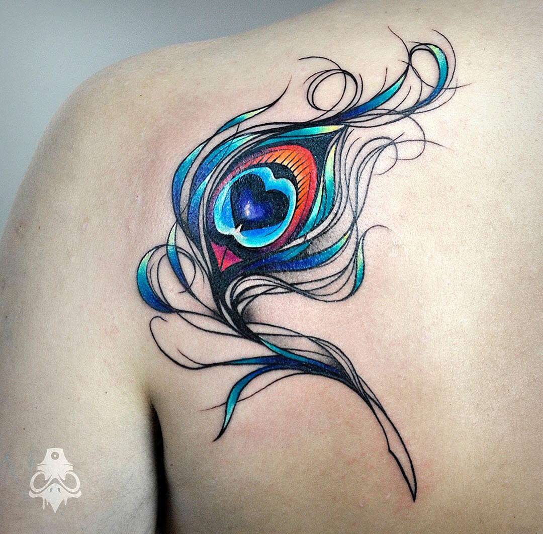 Peacock Feather Tattoo On Back  Tattoo Ideas and Designs  Tattoosai