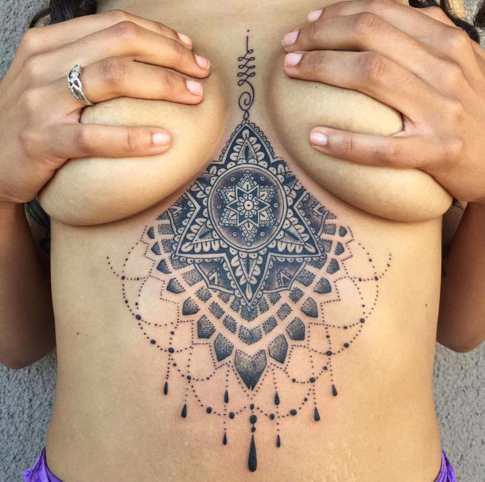 Ornamental Underboob Tattoo
