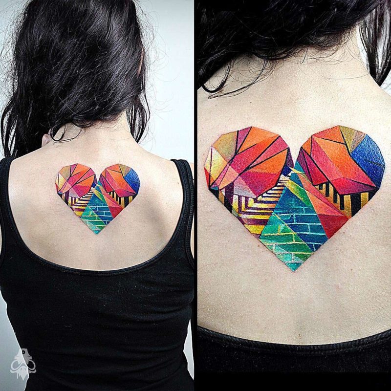 Geometric Heart Back Piece