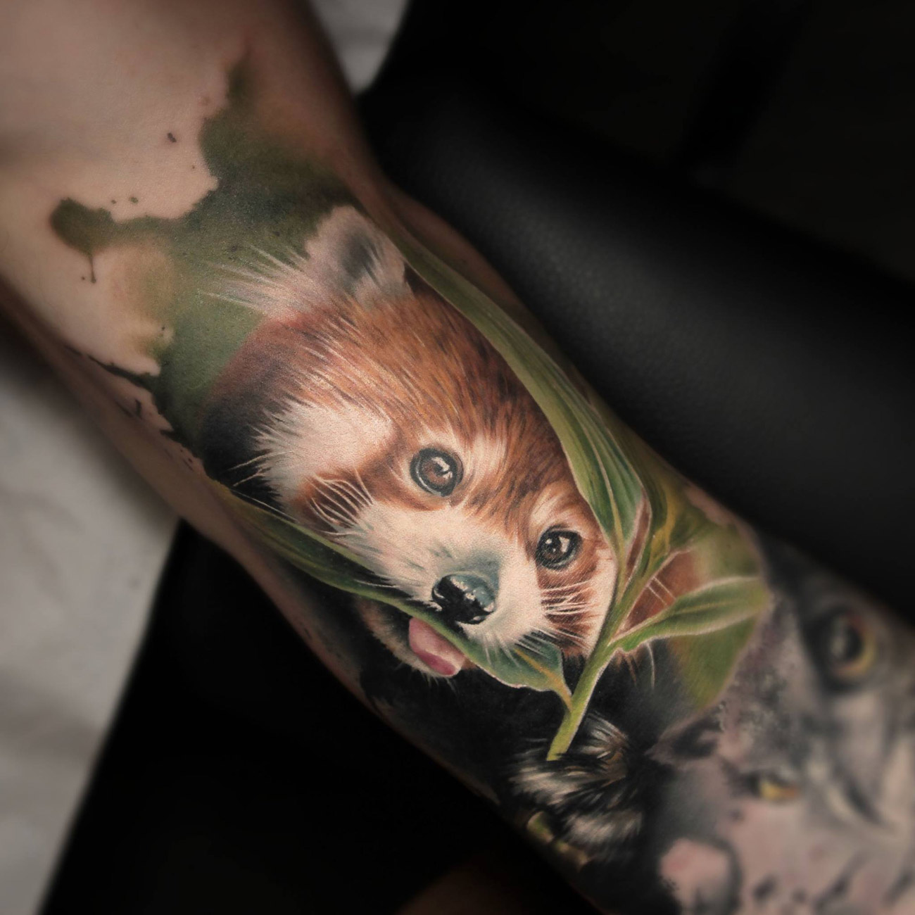 Red Panda Bicep Tattoo