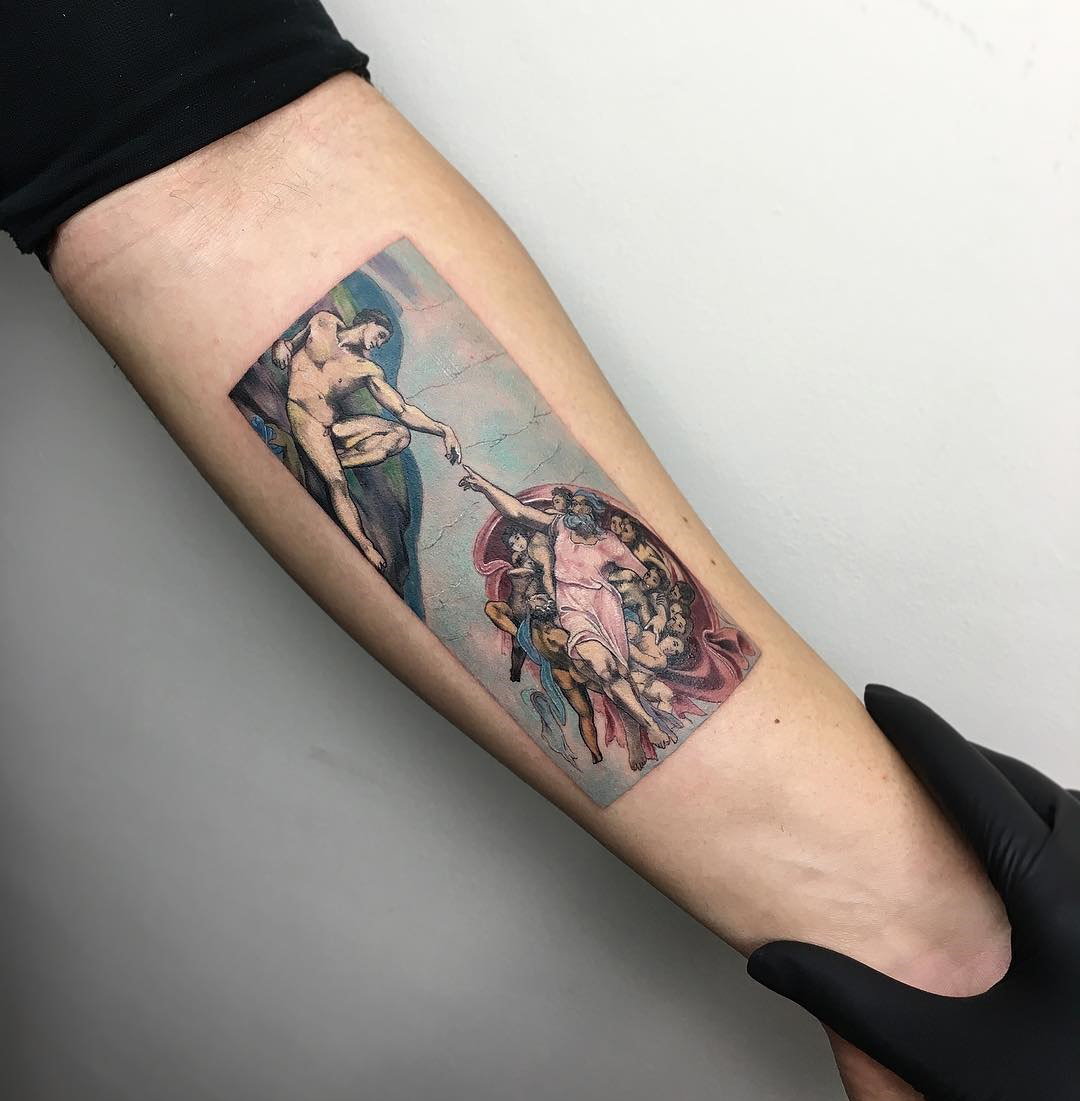 The Creation of Adam Tattoo