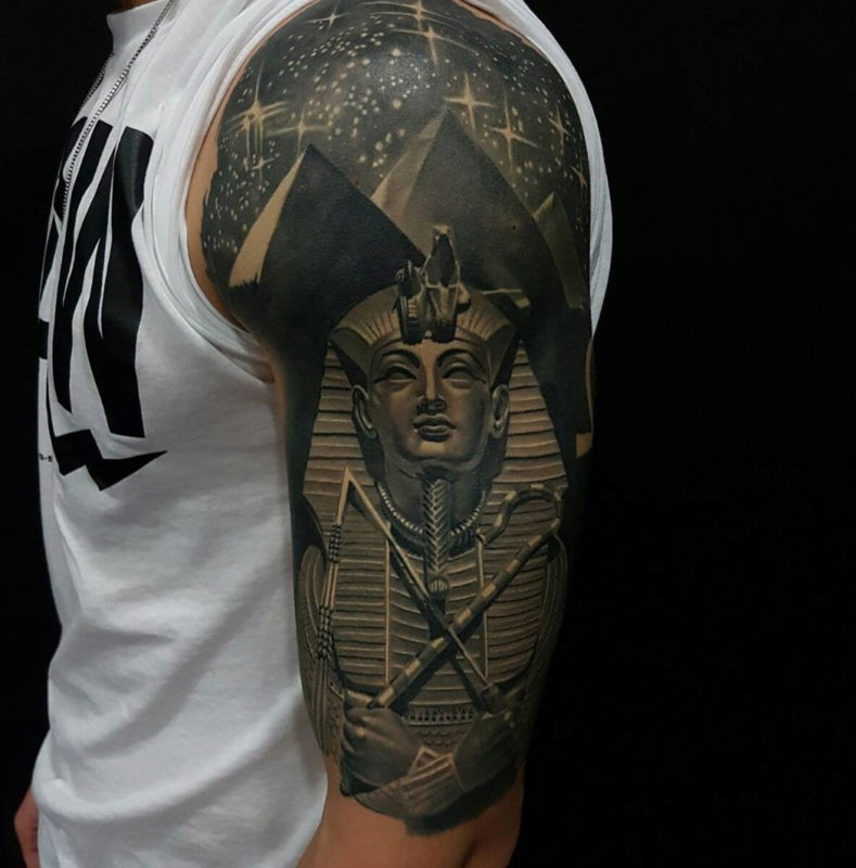Tutankhamun & Pyramids Egyption Tattoo