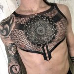 Mandala & Geometric Pattern, Mens Chest Tattoo