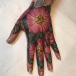 Wild Rose Girl's Hand Tattoo
