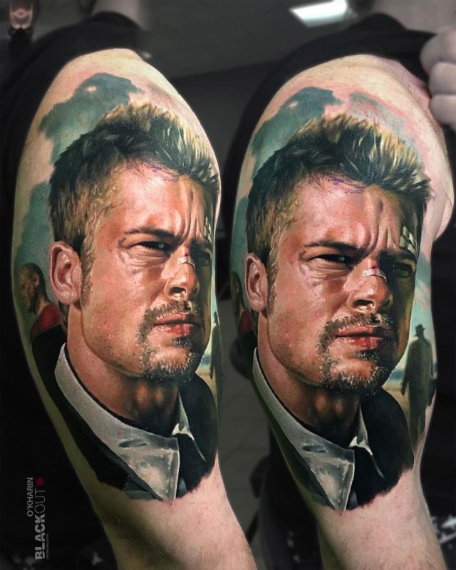 Brad Pitt Se7ven Tattoo