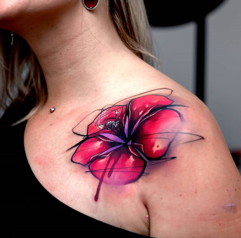 Abstract Lily Tattoo
