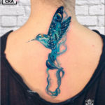 Hummingbird & Space Back Tattoo
