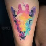 Giraffe Tattoo Watercolor Abstract