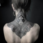 Ornamental Henna Style Neck Tattoo