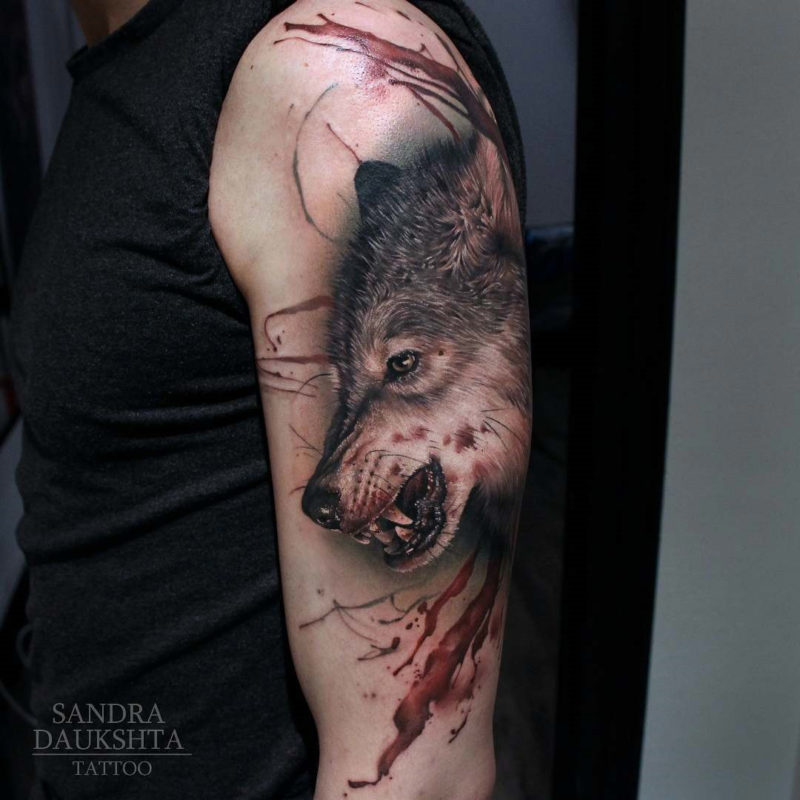 Bloody Wolf Tattoo