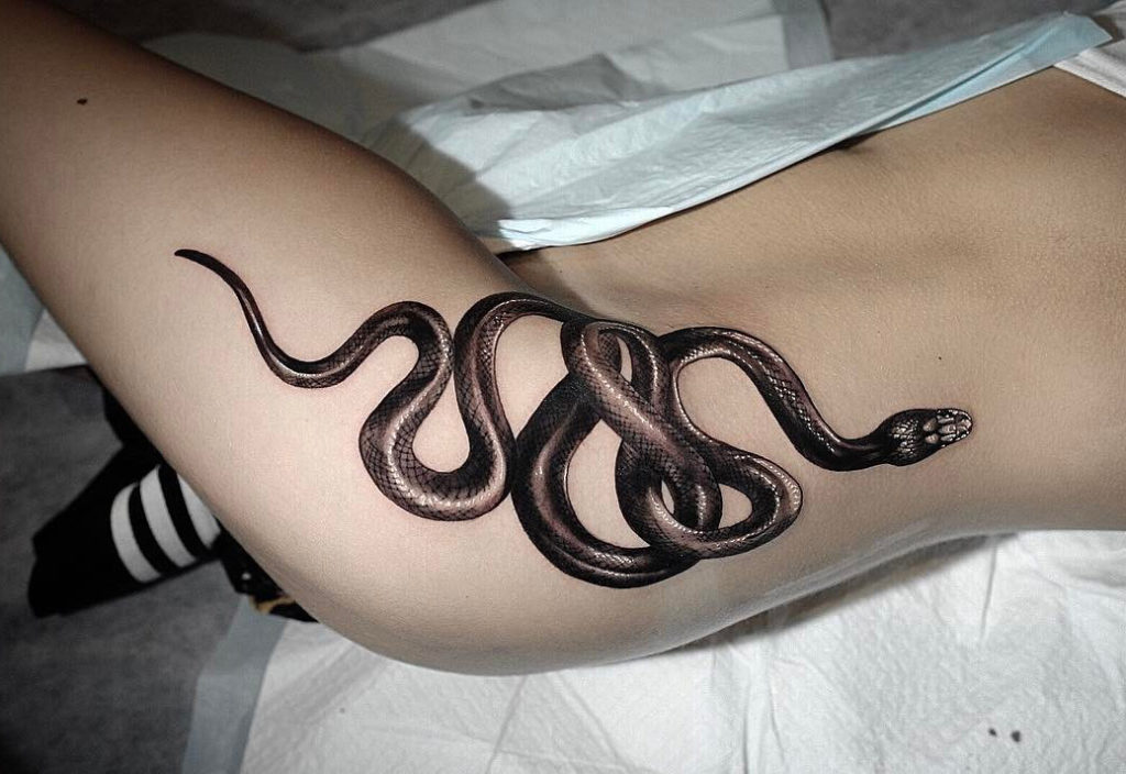 Snake Hip Tattoo