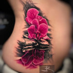 Pink Orchids Tattoo, girl's side