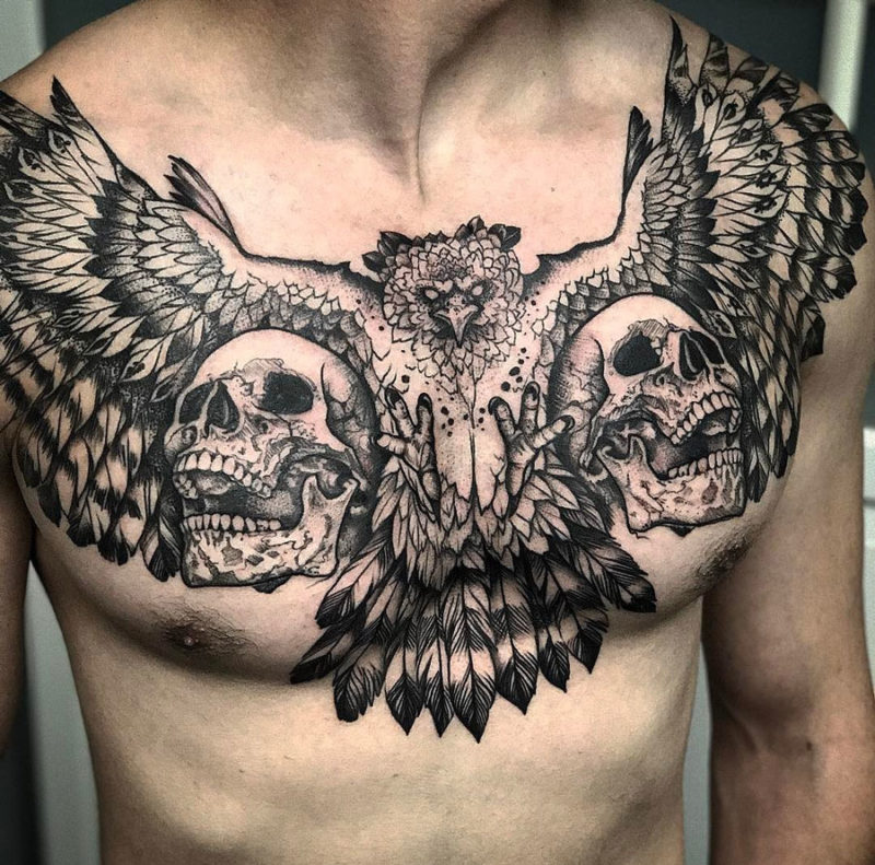 Harpy Eagle Chest Tattoo