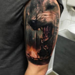 Camp Fire & Wolf Tattoo