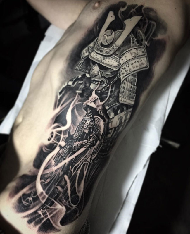 Samurai Rib Tattoo